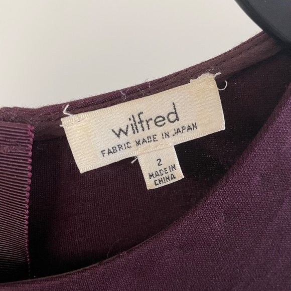 Wilfred Burgundy Flare Skirt Long Sleeve Dress - Picture 3 of 3